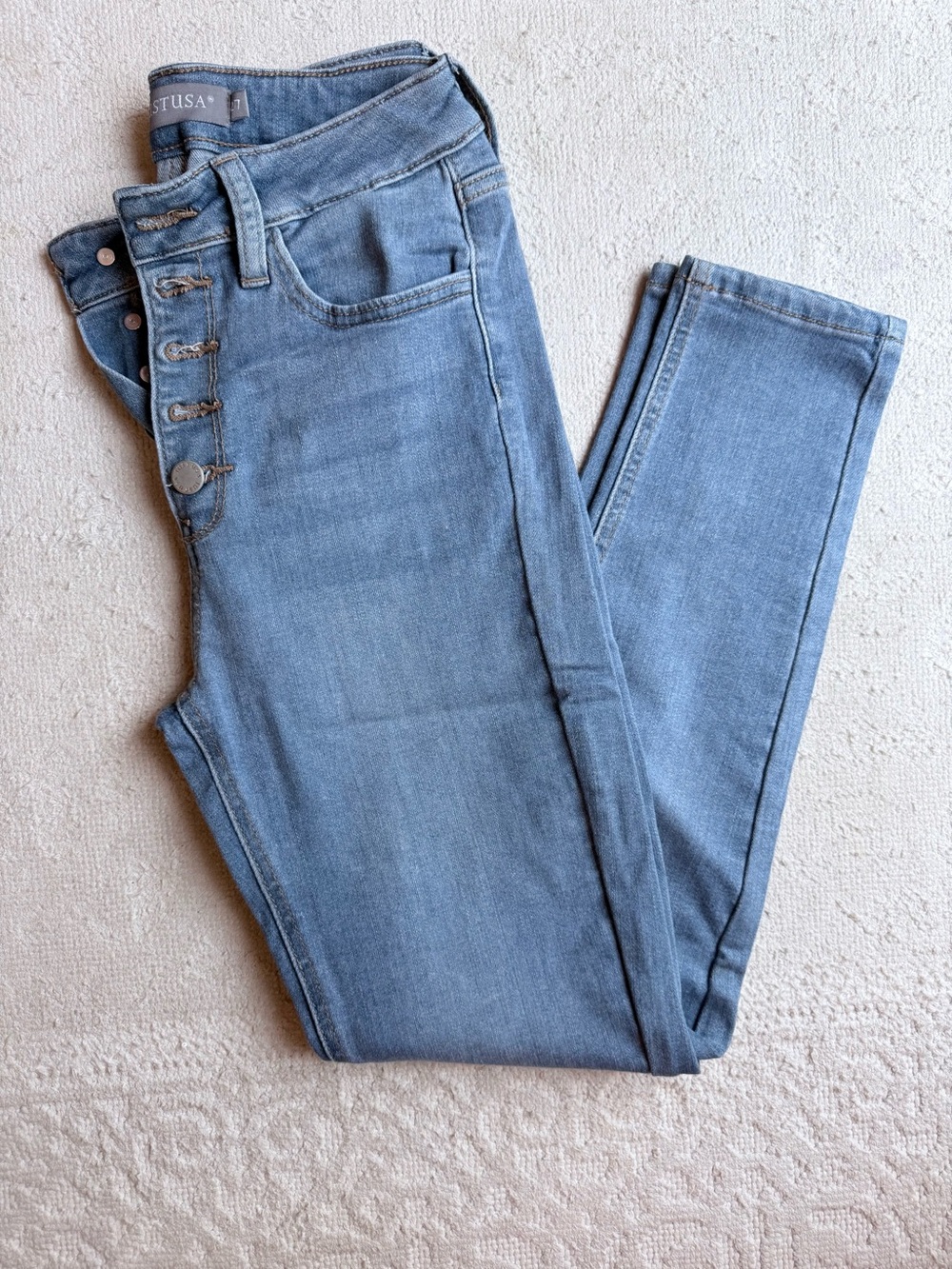 Just USA Faded Light Wash High-Rise Skinny Jeans - no 92